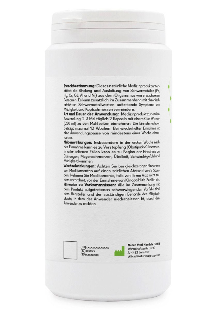 ZeolithMED 200 Detox-Kapseln, Medizinprodukt mit CE-Zertifikat