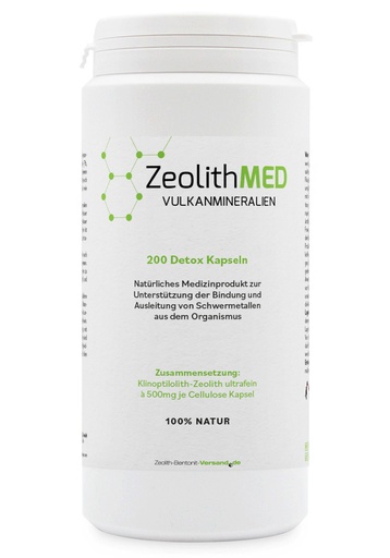 [ZK200DE] ZeolithMED 200 Detox-Kapseln, Medizinprodukt mit CE-Zertifikat
